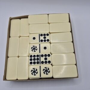 Spinner Dominoes Game Unisex OS Vintage Strategy Resin Cream Yellow Retro Fun